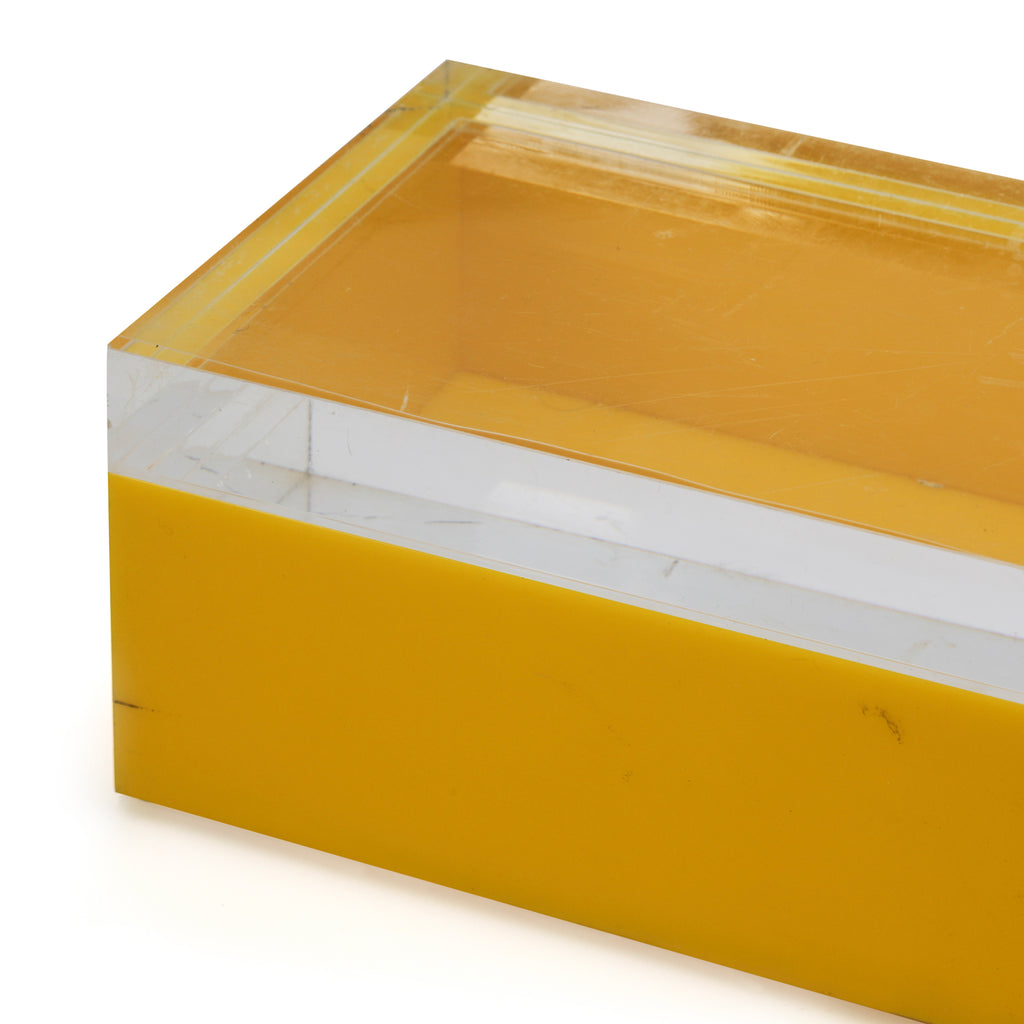 Long Yellow Acrylic Box w/ Transparent Lid (A+D)
