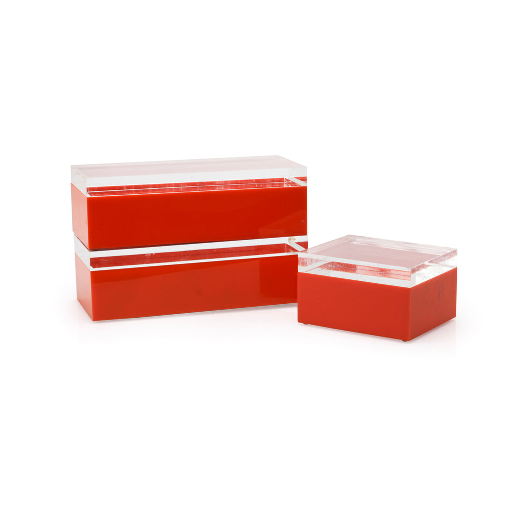 Long Orange Acrylic Box w/ Transparent Lid (A+D)