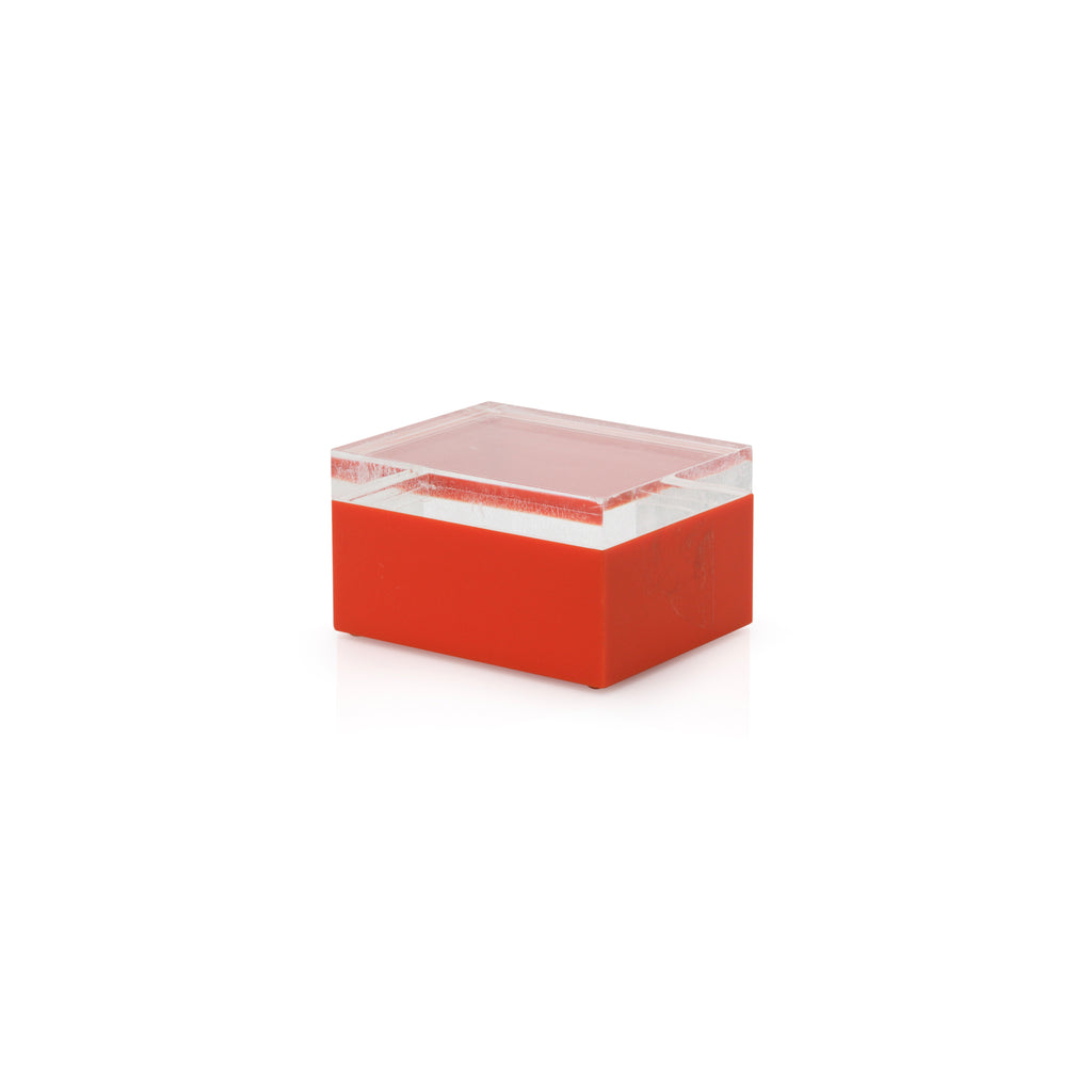 Small Orange Acrylic Box w/ Transparent Lid (A+D)