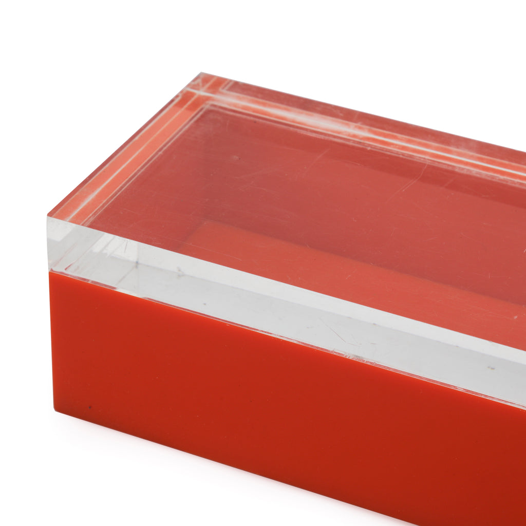 Long Orange Acrylic Box w/ Transparent Lid (A+D)