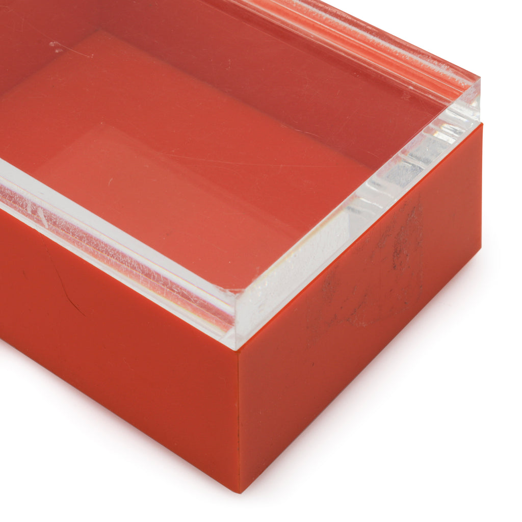 Small Orange Acrylic Box w/ Transparent Lid (A+D)