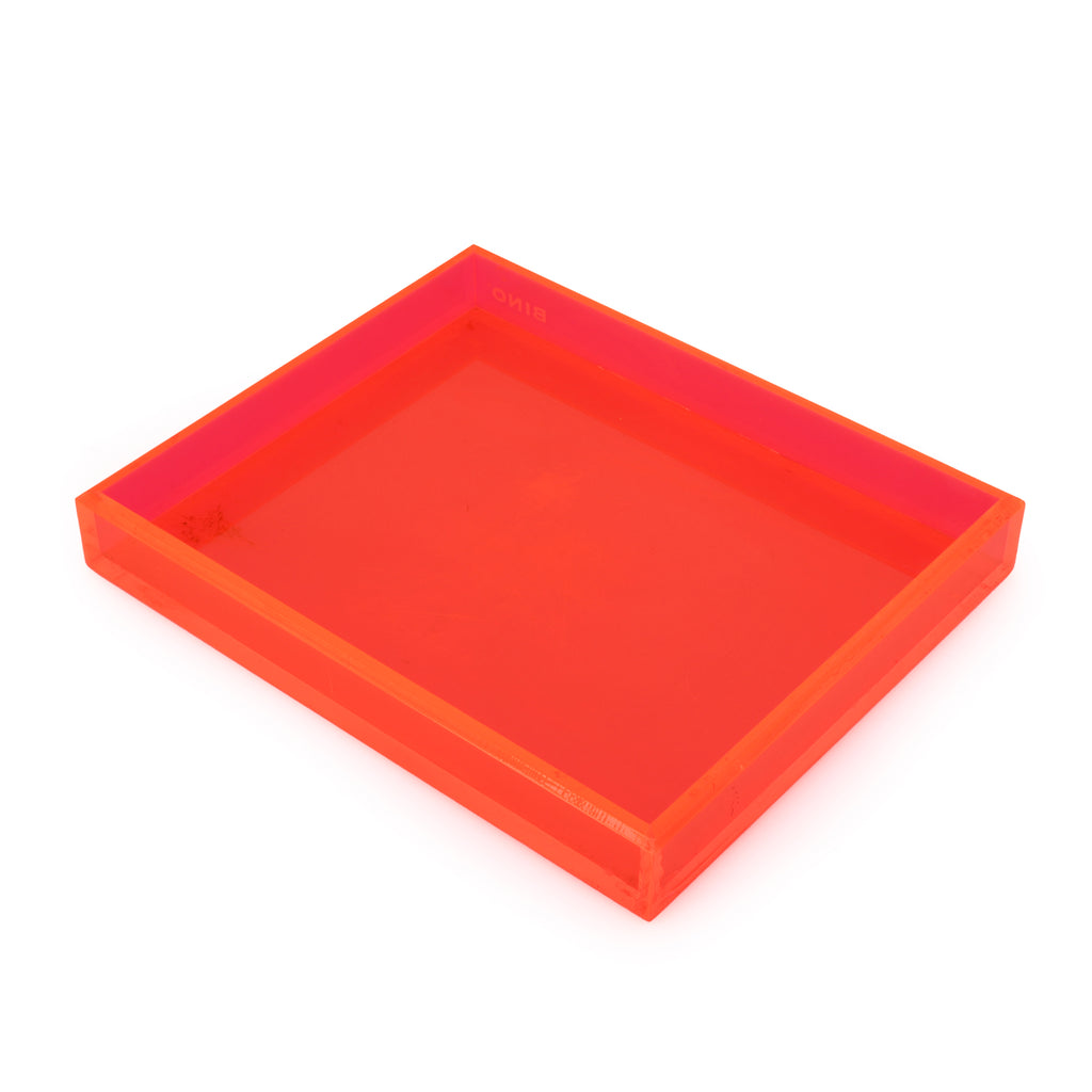Neon Orange / Red Acrylic Paper Tray (A+D)
