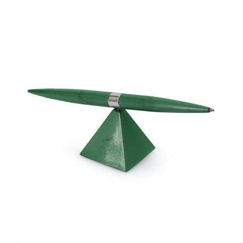Spinning Green Pen with Pyramid Base