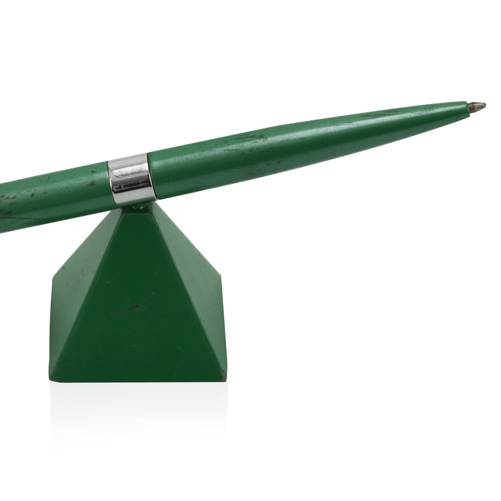 Spinning Green Pen with Pyramid Base