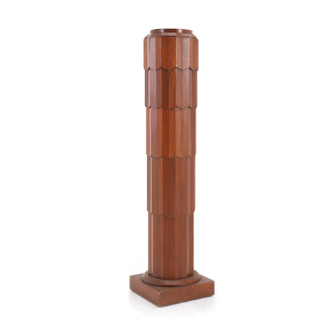 Tall Wood Ridged Pedestal