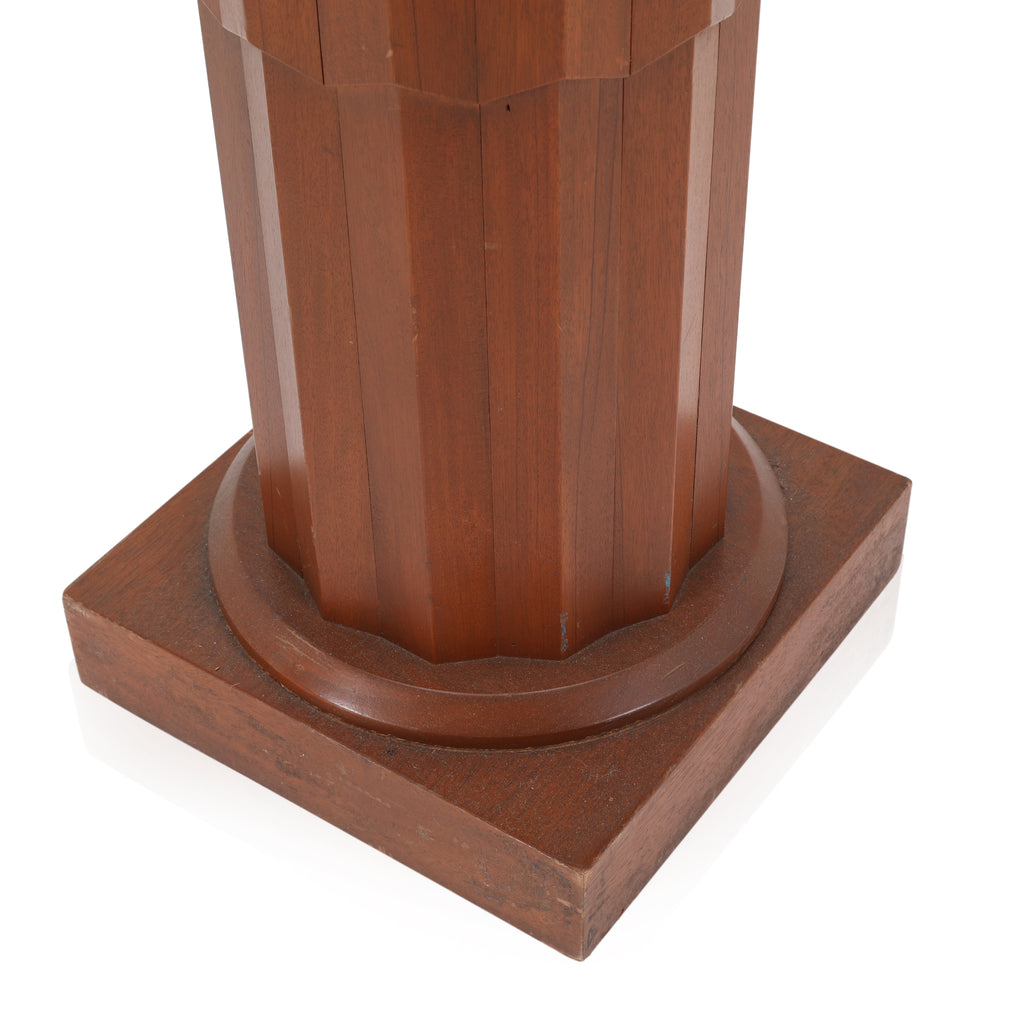 Tall Wood Ridged Pedestal