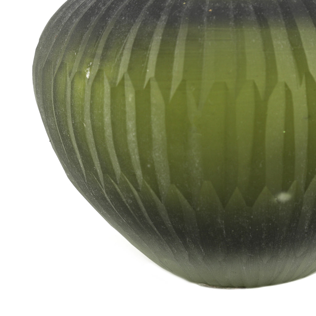 Small Green Smoked Glass Vase (A+D)