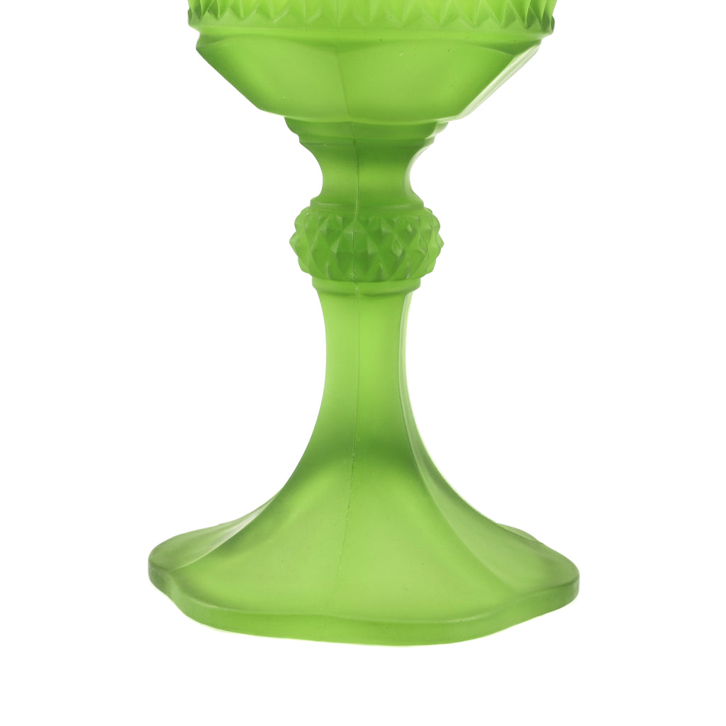Frosted Green Glass Jar (A+D)