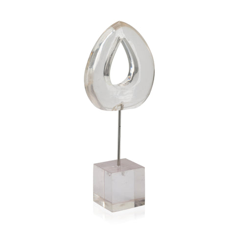 Acrylic Tear Drop Table Sculpture on Stand (A+D)