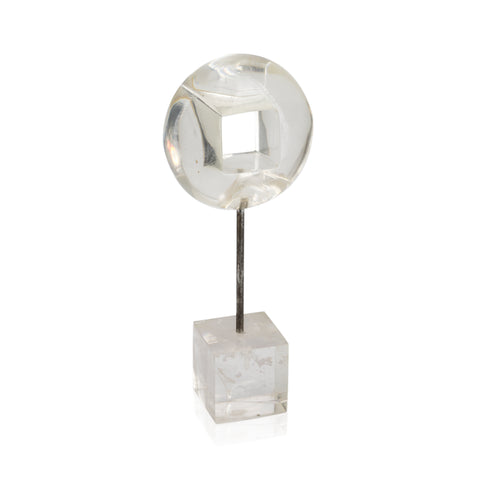 Acrylic Circle Table Sculpture on Stand (A+D)