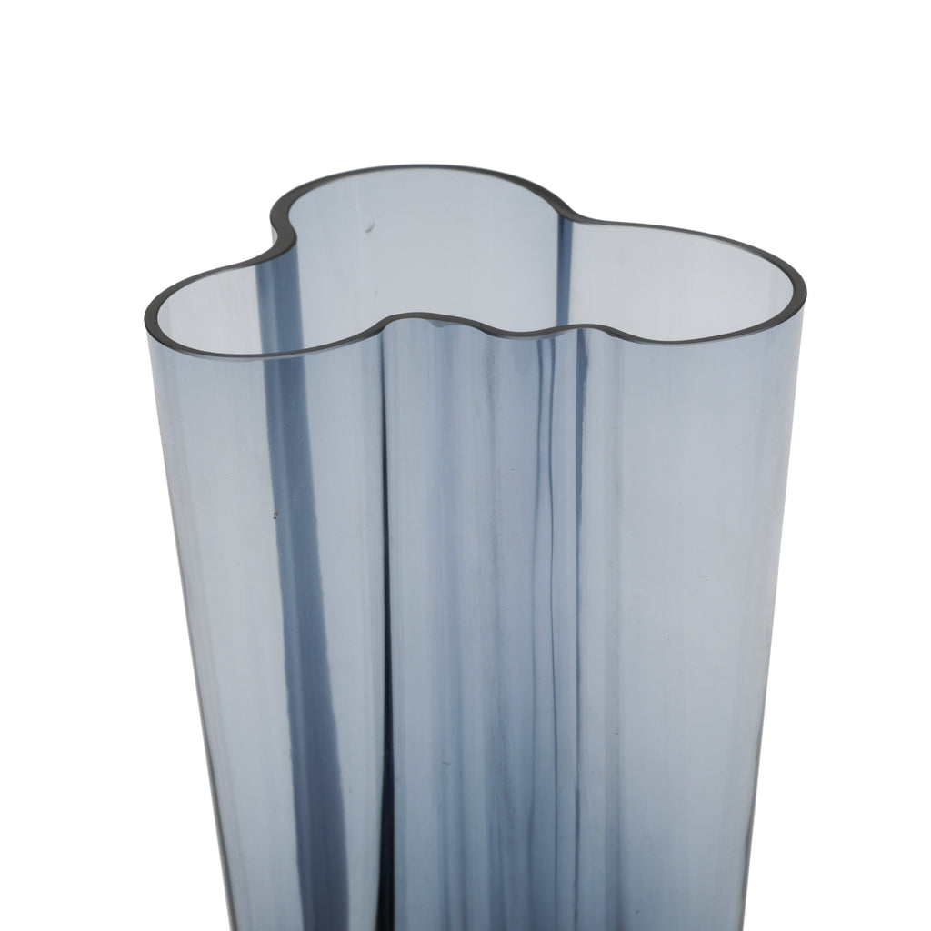 Grey Smoked Wavey Glass Vase (A+D)