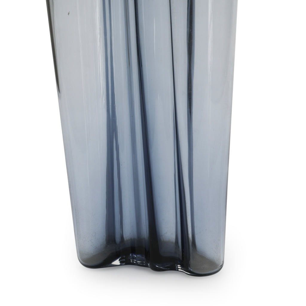 Grey Smoked Wavey Glass Vase (A+D)