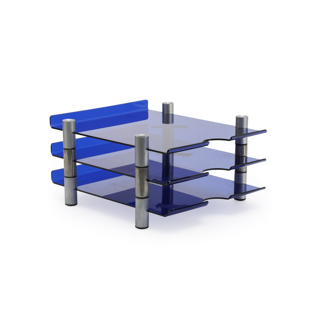 3-Tier Blue Acrylic Paper Tray (A+D)