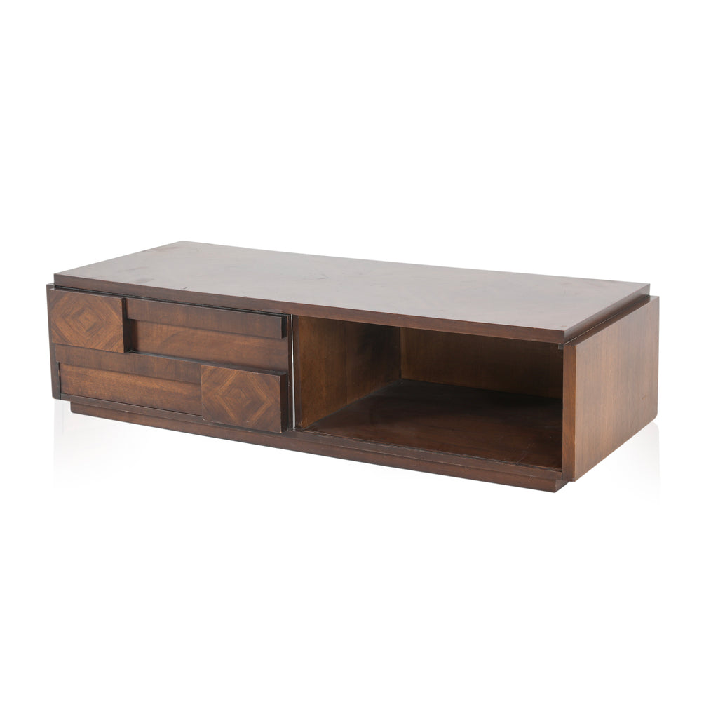 Wood Coffee Table with Sliding Door