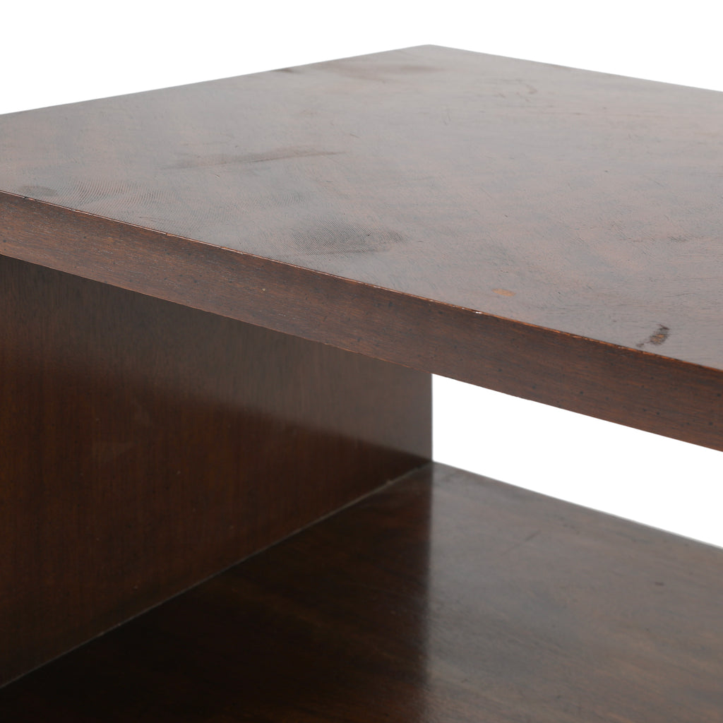 Wood Coffee Table with Sliding Door