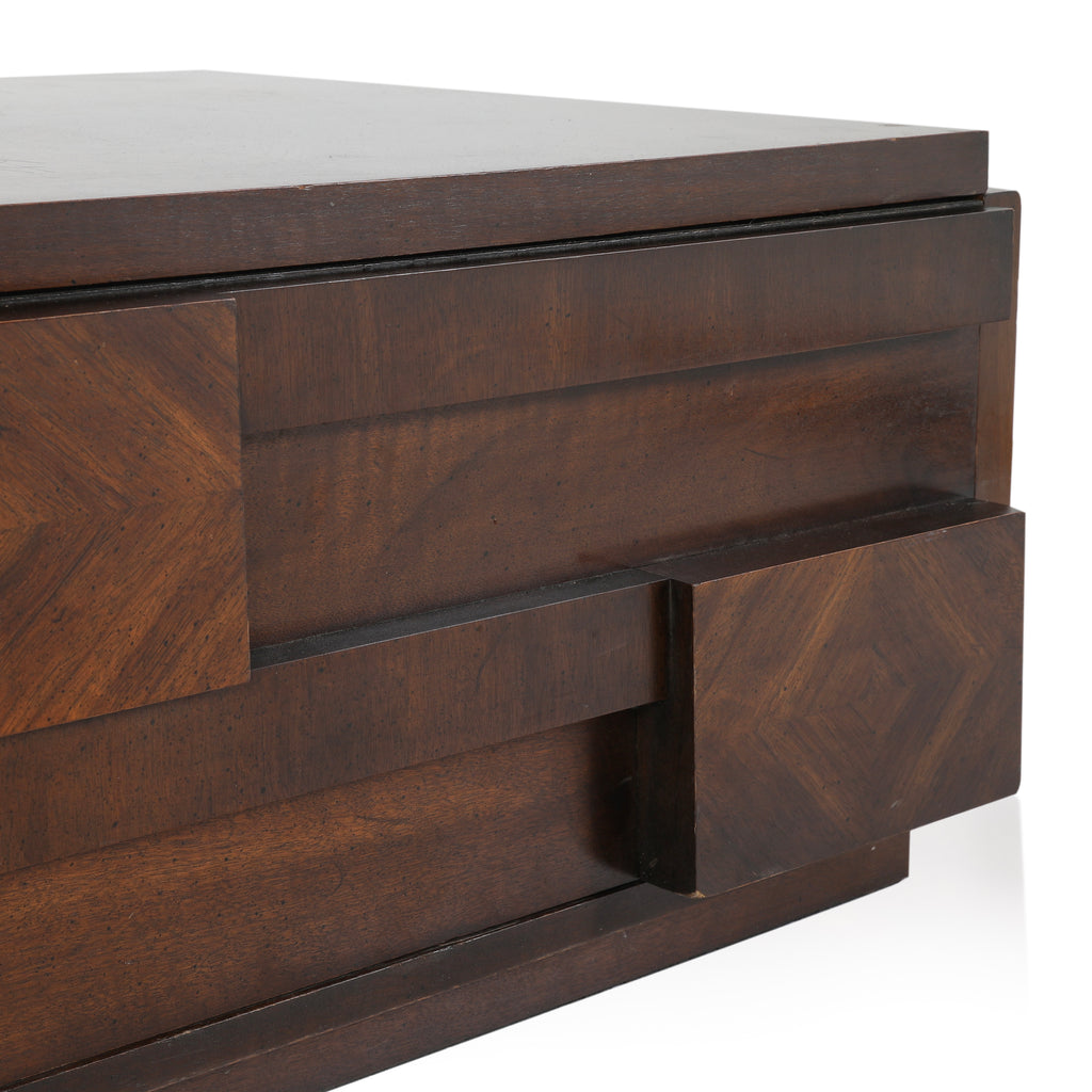 Wood Coffee Table with Sliding Door