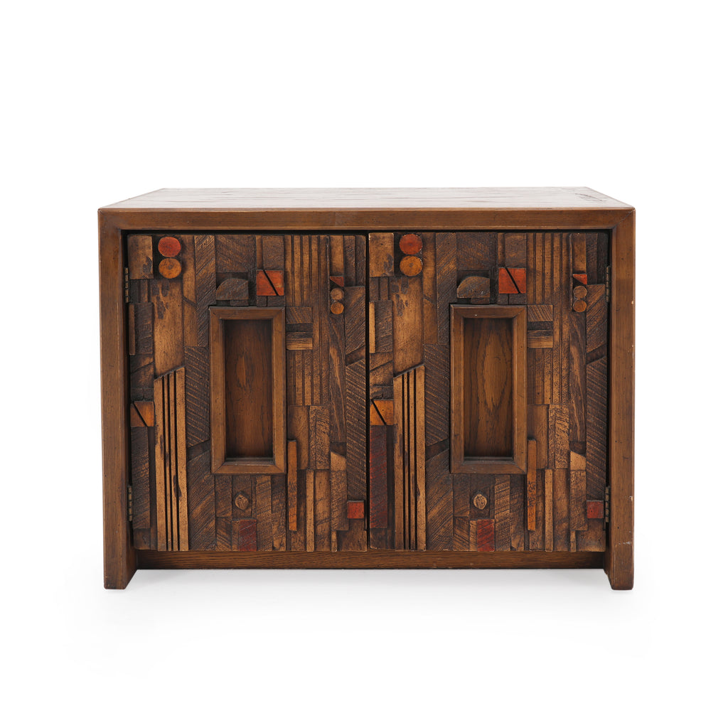 Dark Wood Brutalist Nightstand