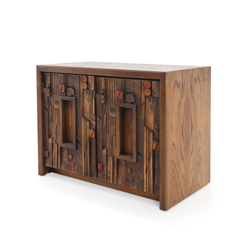 Dark Wood Brutalist Nightstand