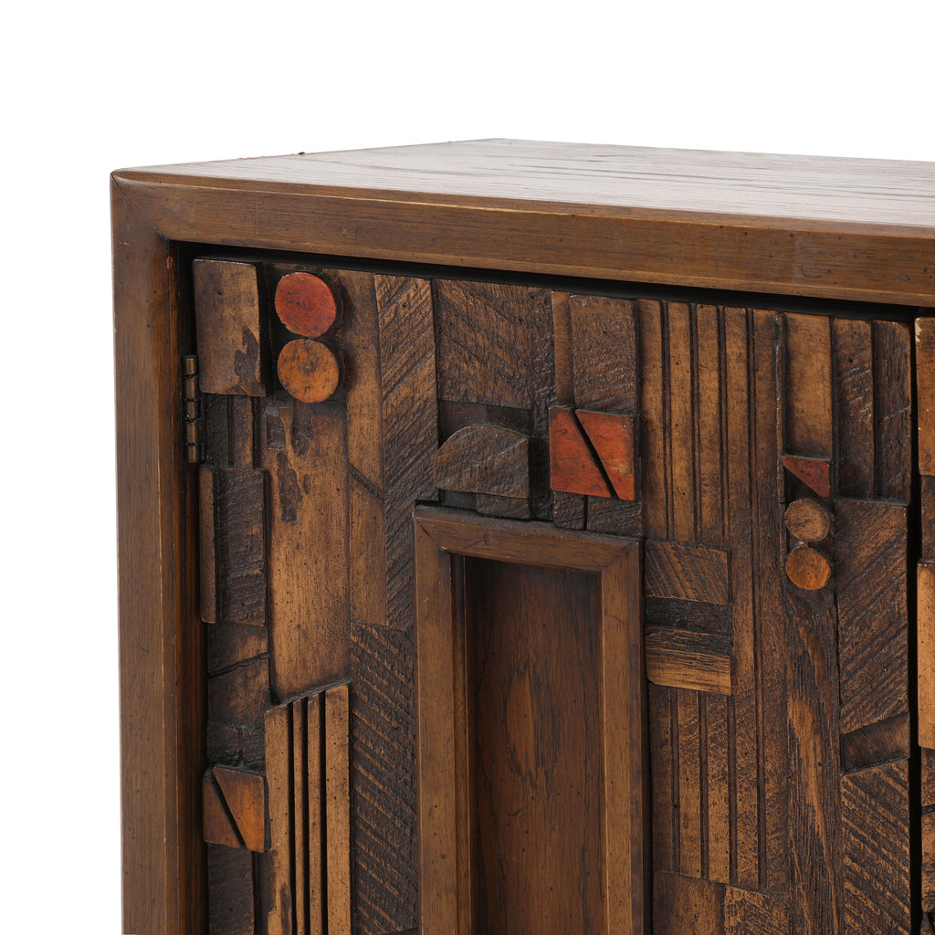 Dark Wood Brutalist Nightstand