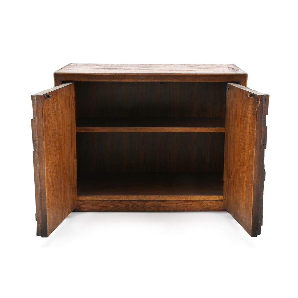 Dark Wood Brutalist Nightstand