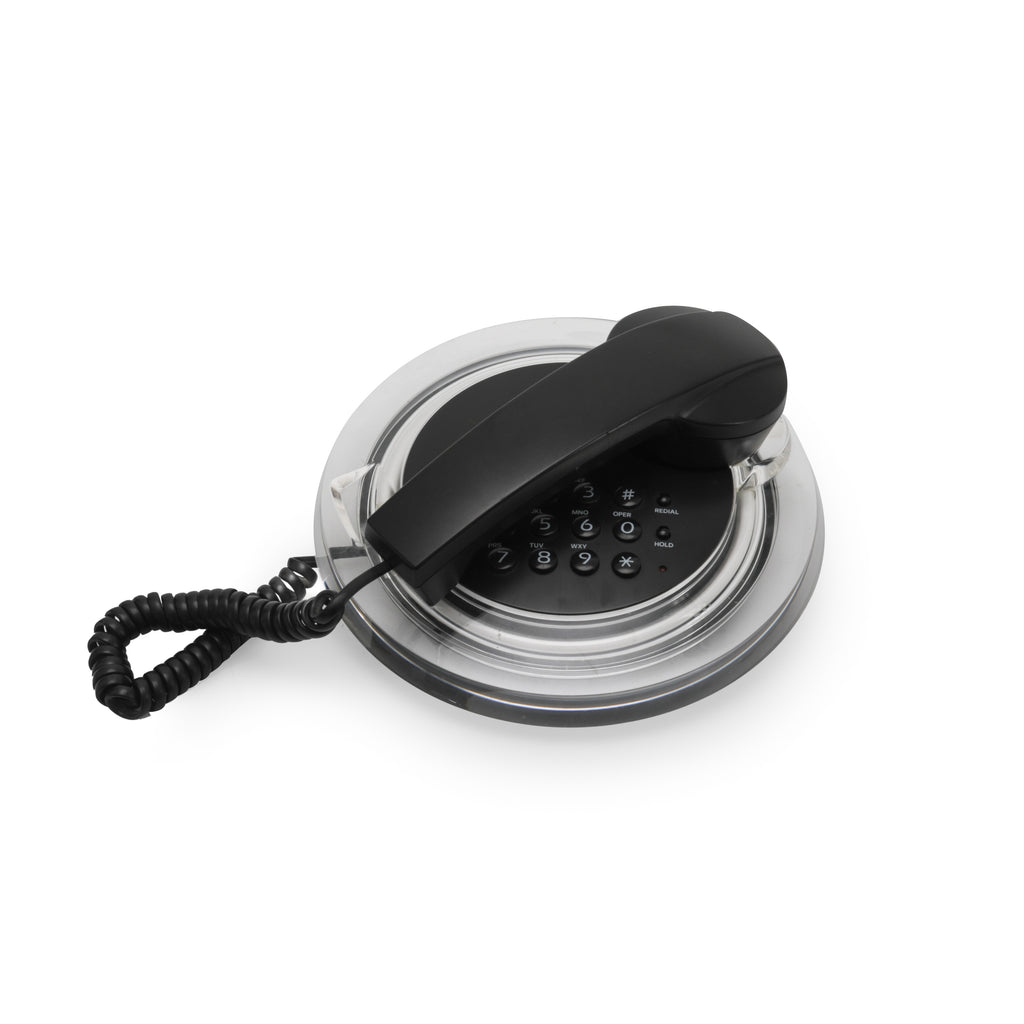 Round Black Acrylic Telephone