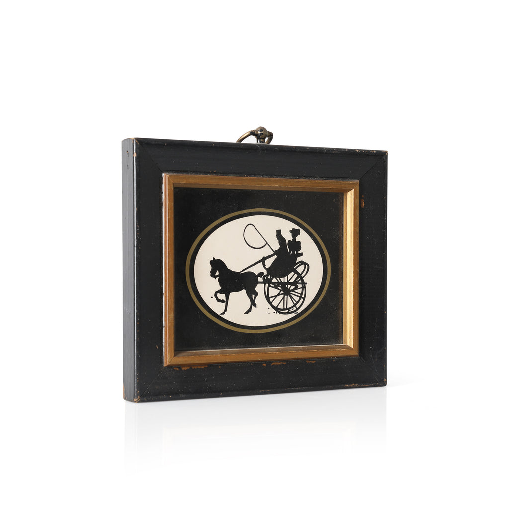 Horse Drawn Carriage Print #3 - Black Frame (A+D)