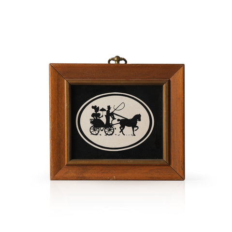 Horse Drawn Carriage Print #5 - Brown Frame (A+D)