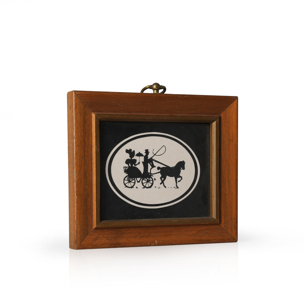 Horse Drawn Carriage Print #5 - Brown Frame (A+D)