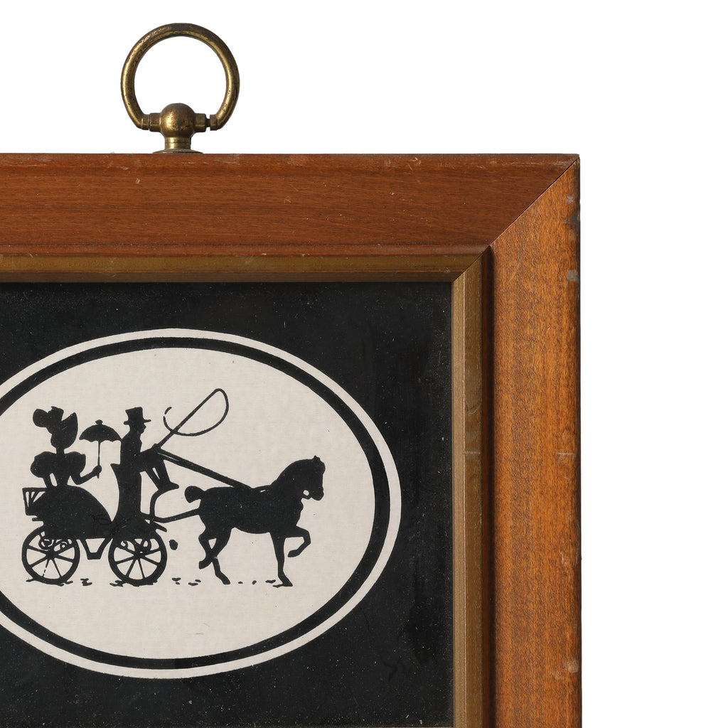 Horse Drawn Carriage Print #5 - Brown Frame (A+D)