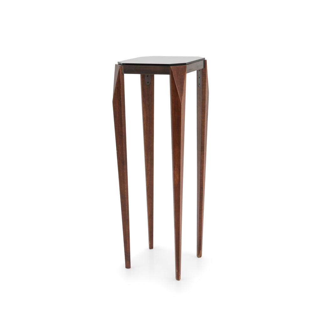 Dark Wood / Glass Pedestal
