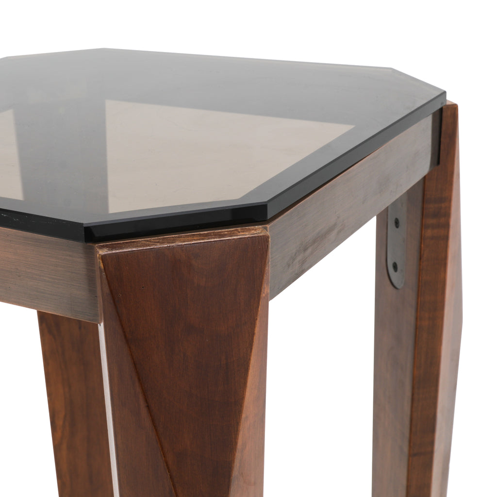 Dark Wood / Glass Pedestal
