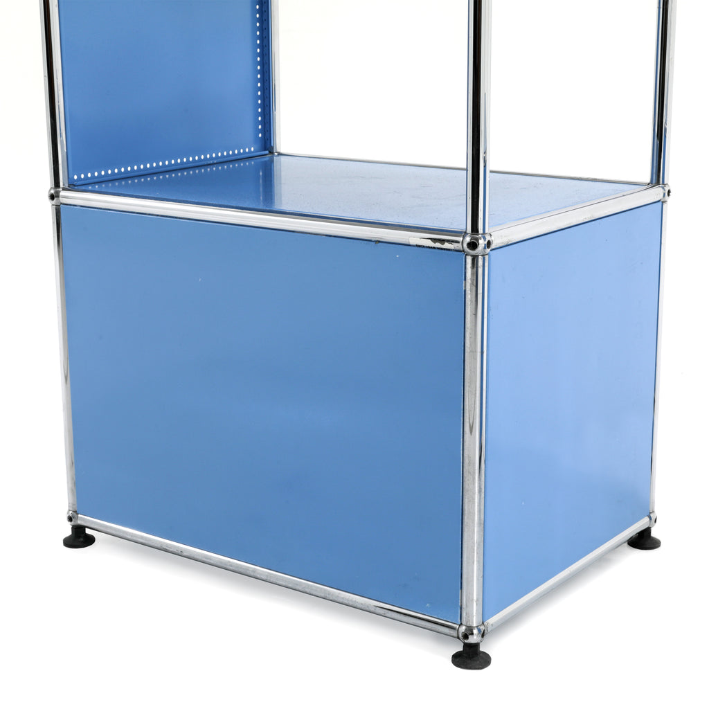 Blue USM Haller Single Shelving Unit