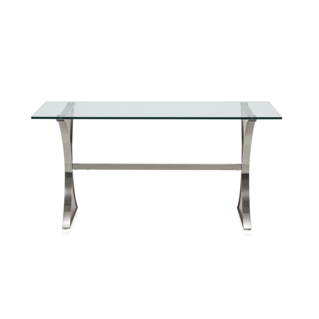 Chrome / Wood / Glass Top Bellini Console Table