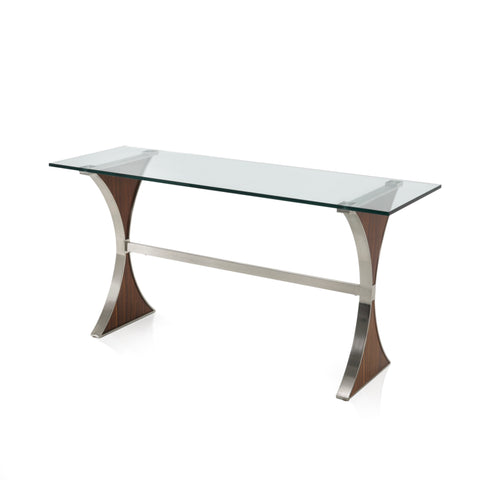 Chrome / Wood / Glass Top Bellini Console Table