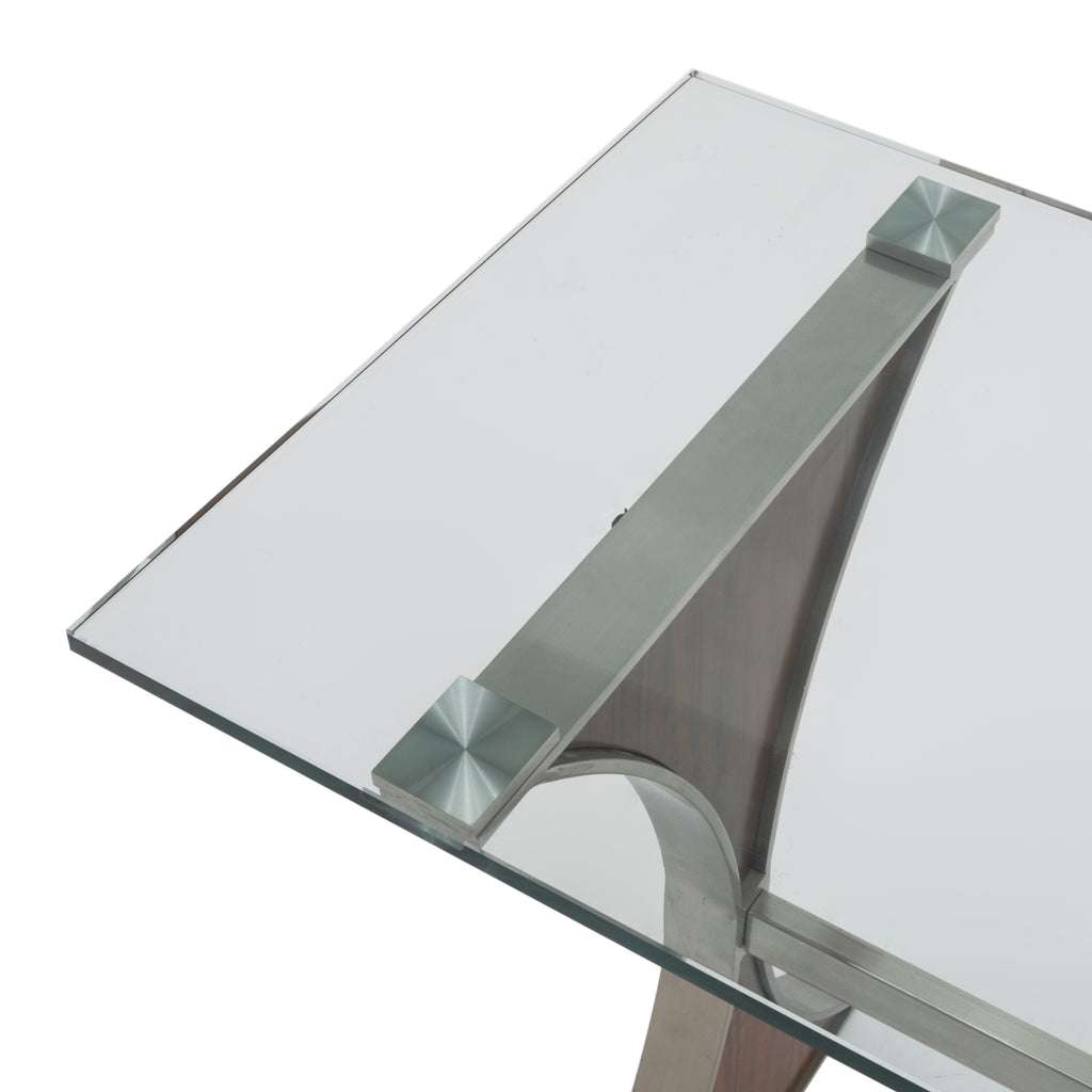 Chrome / Wood / Glass Top Bellini Console Table
