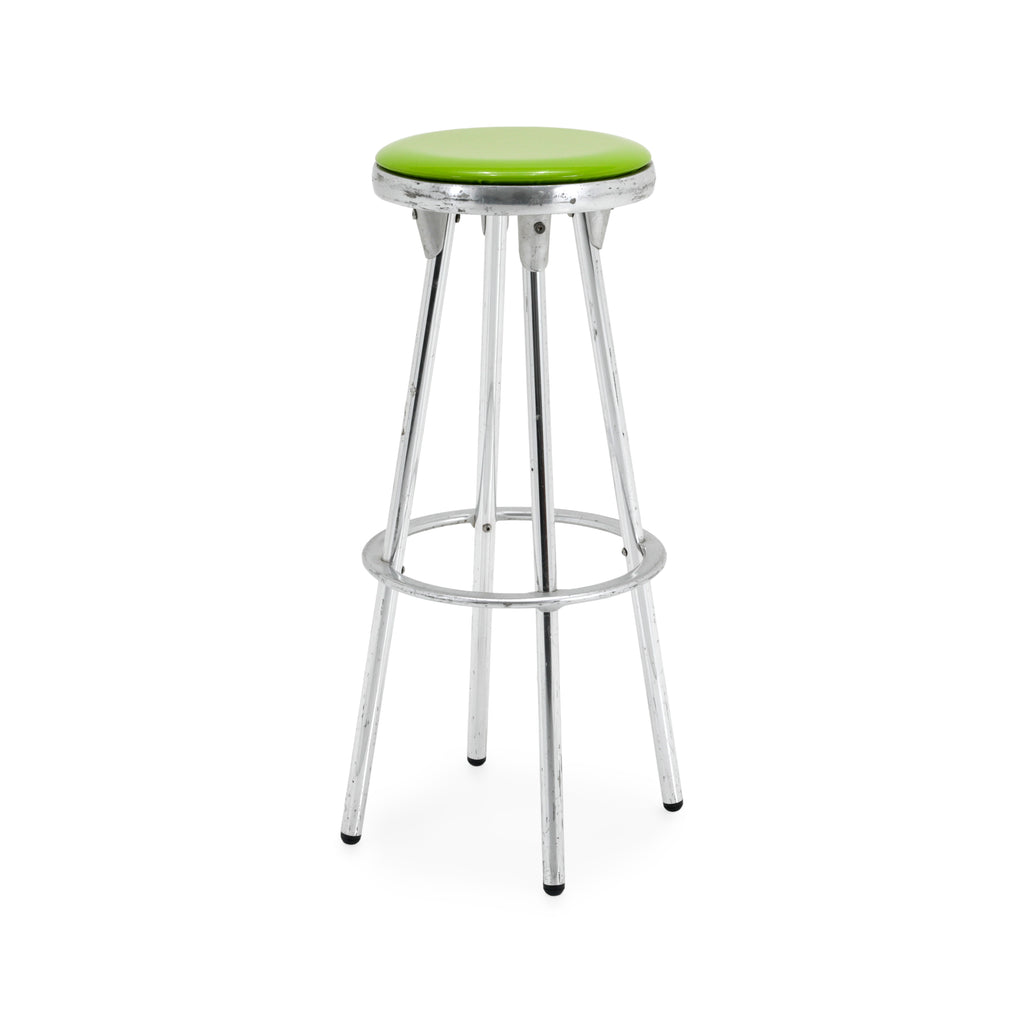 Glossy Lime Green and Chrome Bar Stool