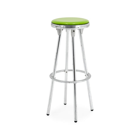 Glossy Lime Green and Chrome Bar Stool