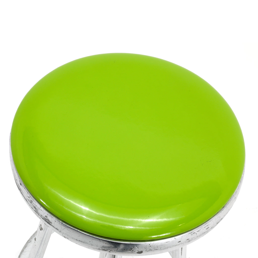 Glossy Lime Green and Chrome Bar Stool