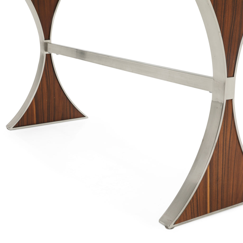 Chrome / Wood / Glass Top Bellini Console Table