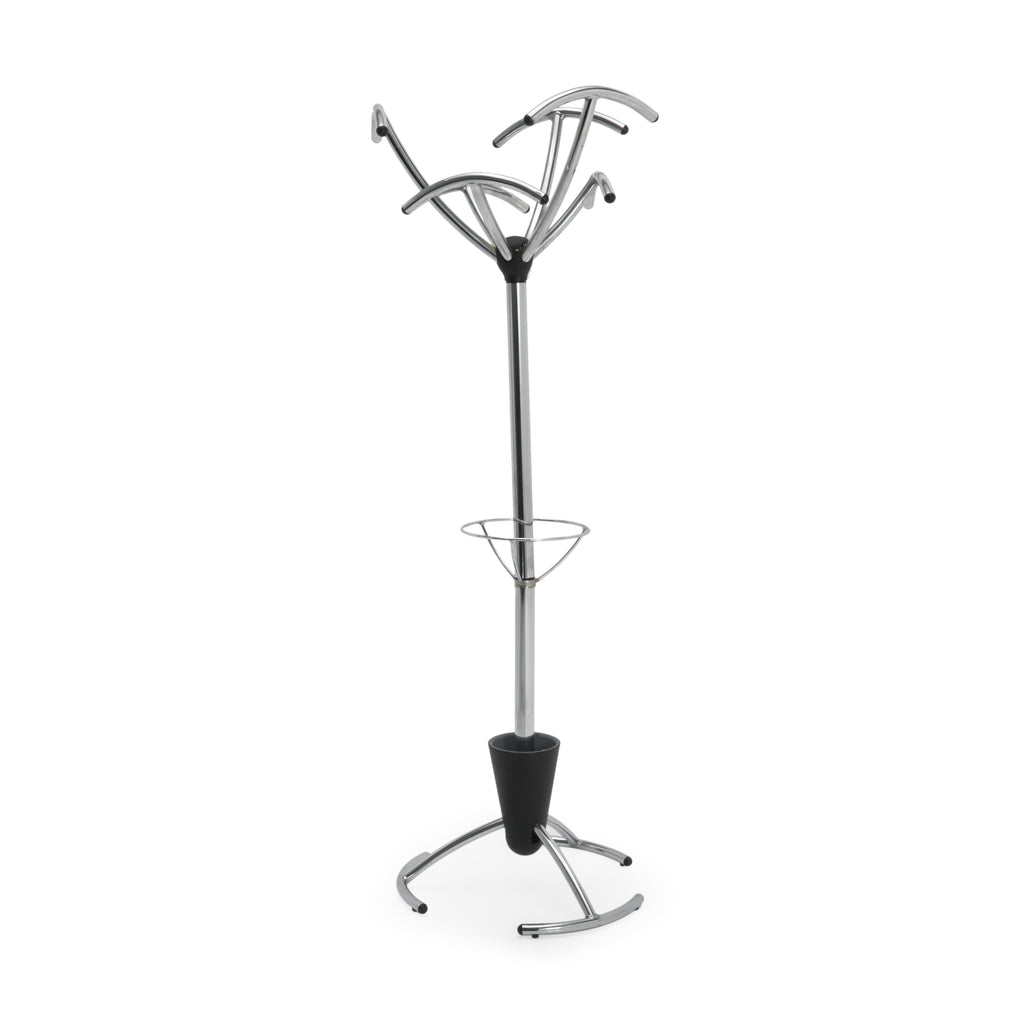 Chrome & Black Coat Rack