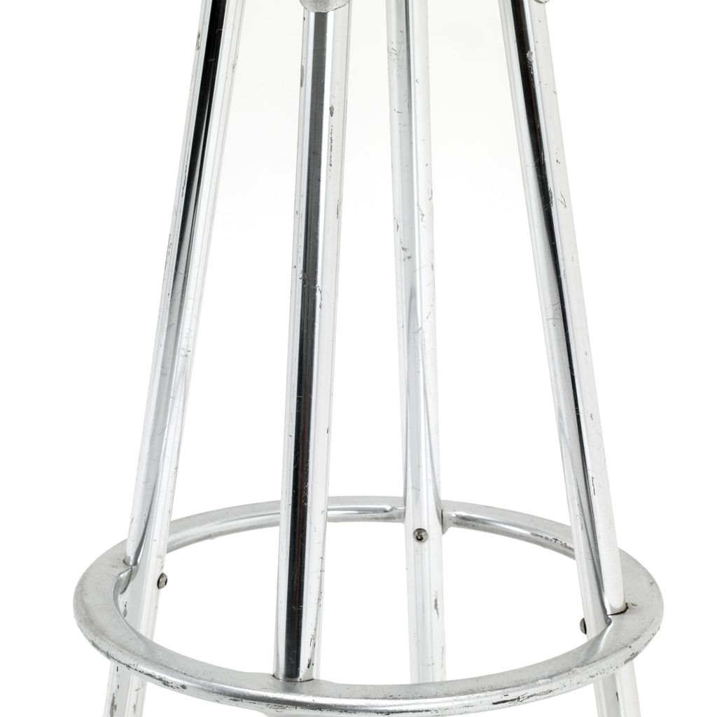 Glossy Teal and Chrome Bar Stool