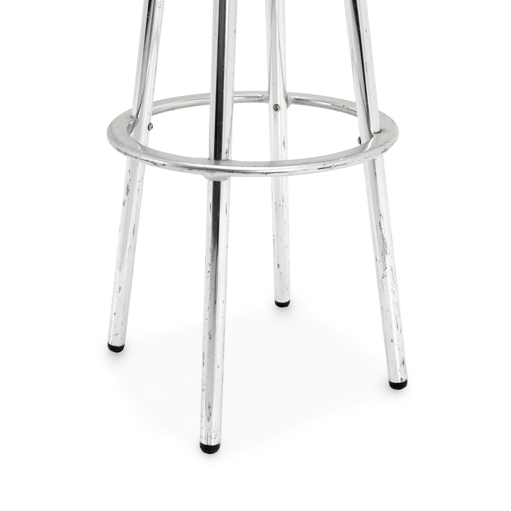 Glossy Teal and Chrome Bar Stool