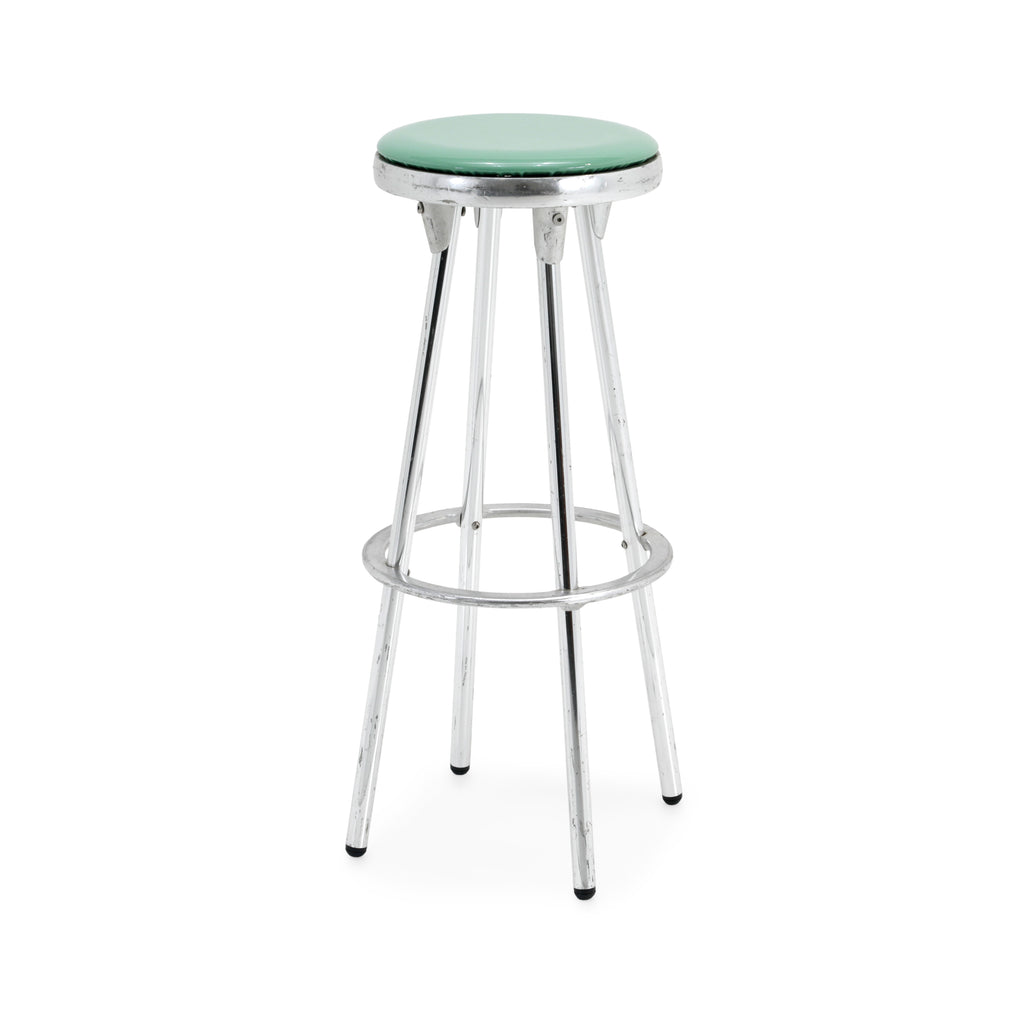 Glossy Teal and Chrome Bar Stool