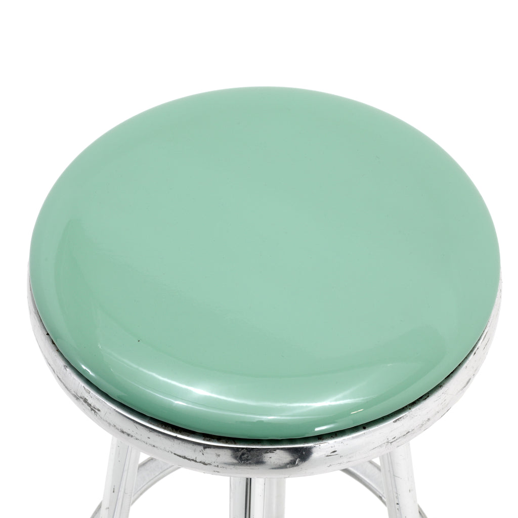 Glossy Teal and Chrome Bar Stool