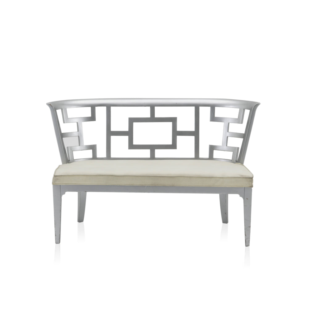Silver Cut-Out Loveseat / Bench