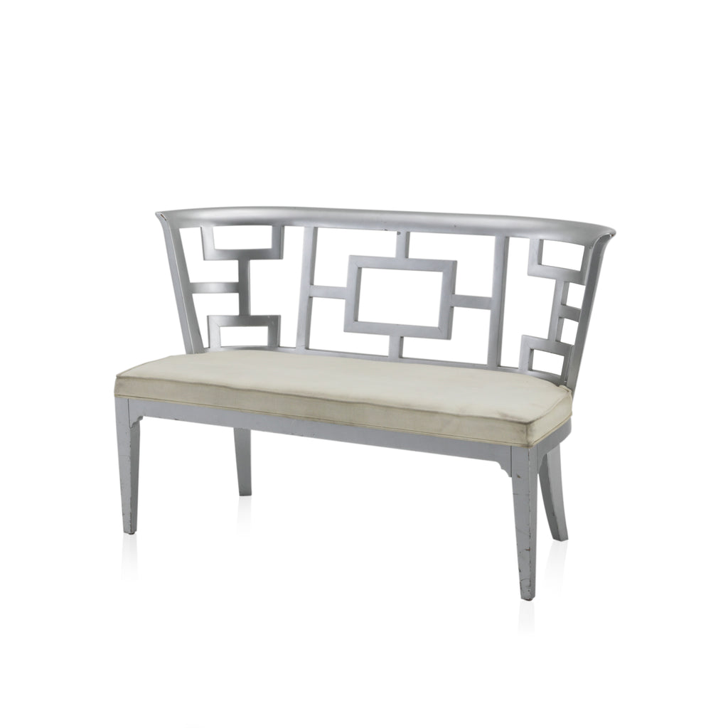 Silver Cut-Out Loveseat / Bench