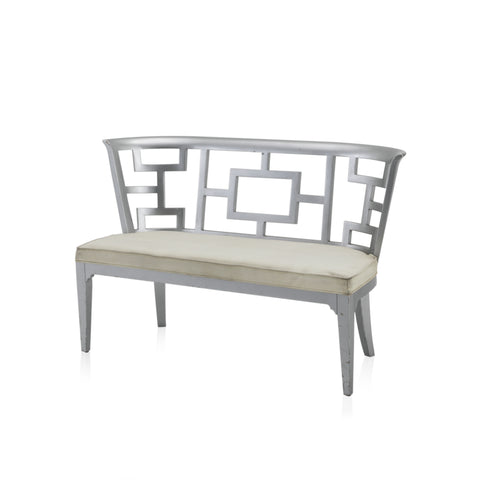 Silver Cut-Out Loveseat / Bench
