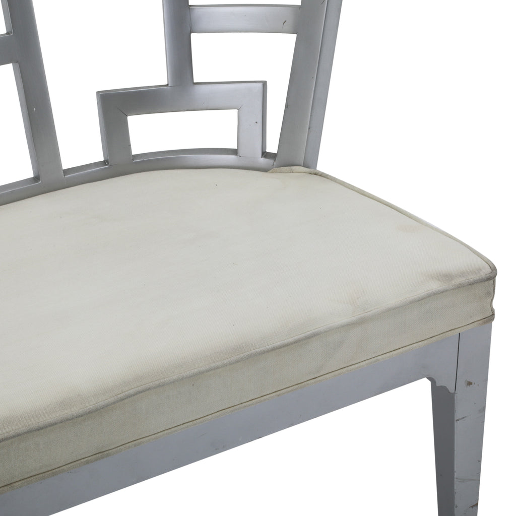 Silver Cut-Out Loveseat / Bench