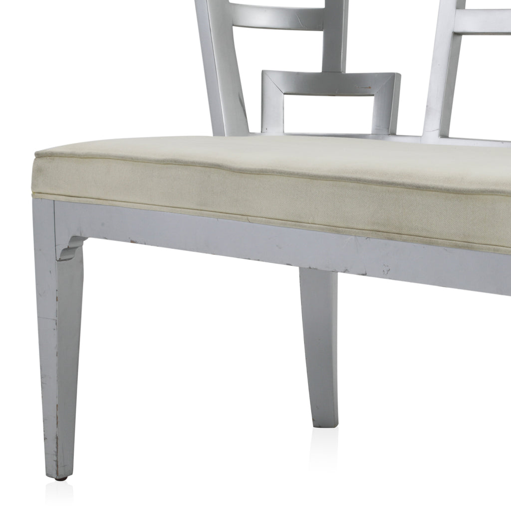 Silver Cut-Out Loveseat / Bench