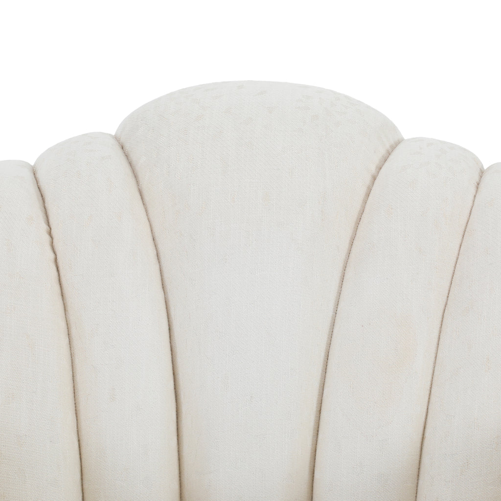 White Arm Chair with Gold Trim
